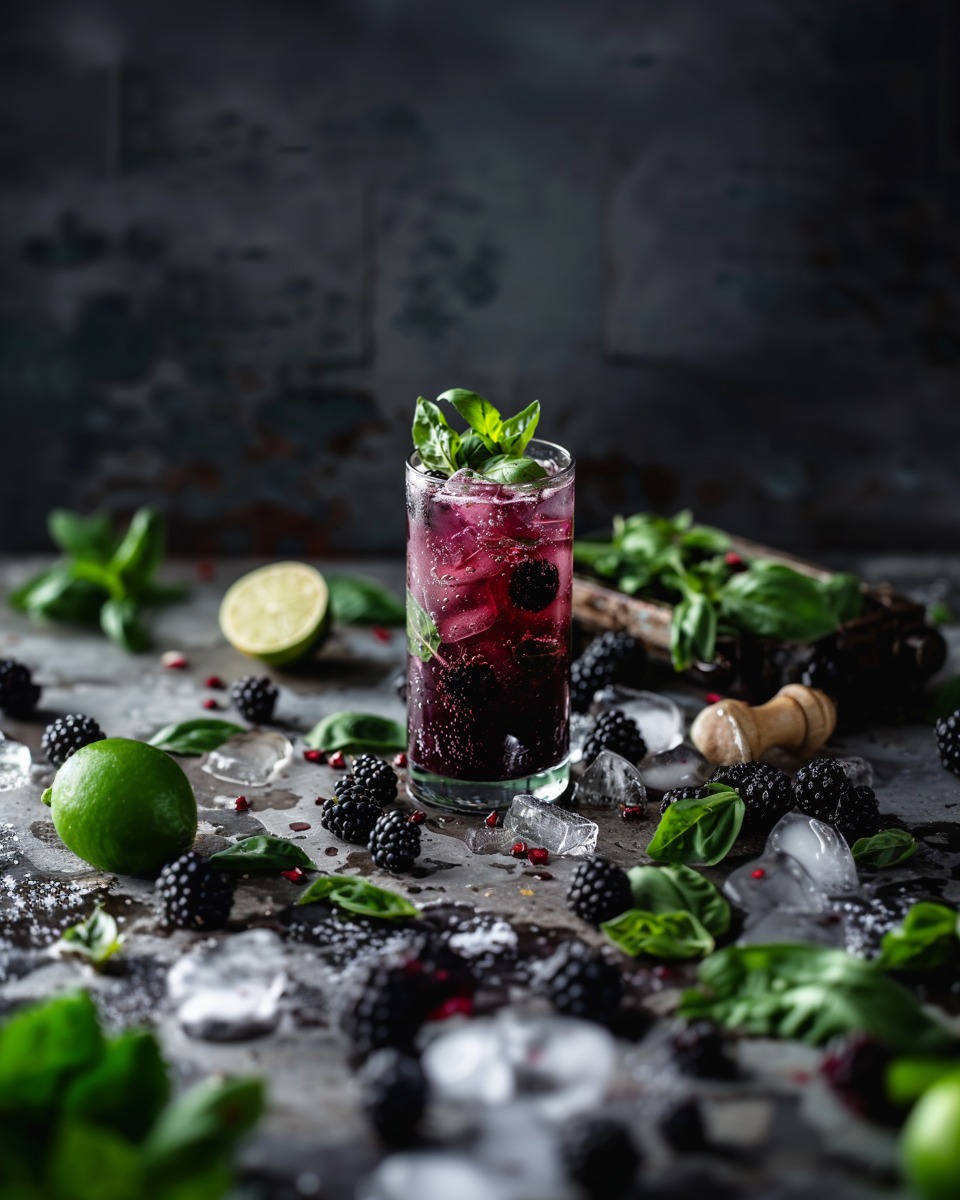 Blackberry Basil Mojito cocktail image