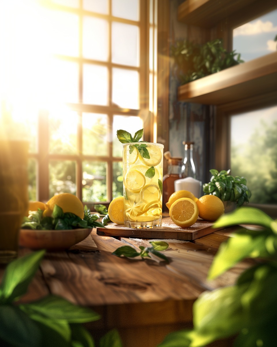 Bourbon Basil Lemonade cocktail image