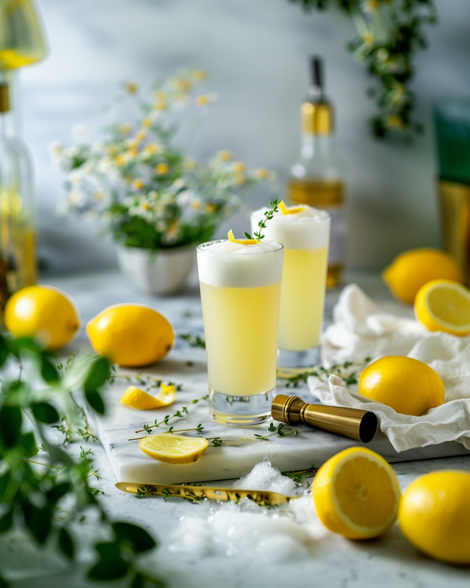 Limoncello Gin Fizz cocktail image