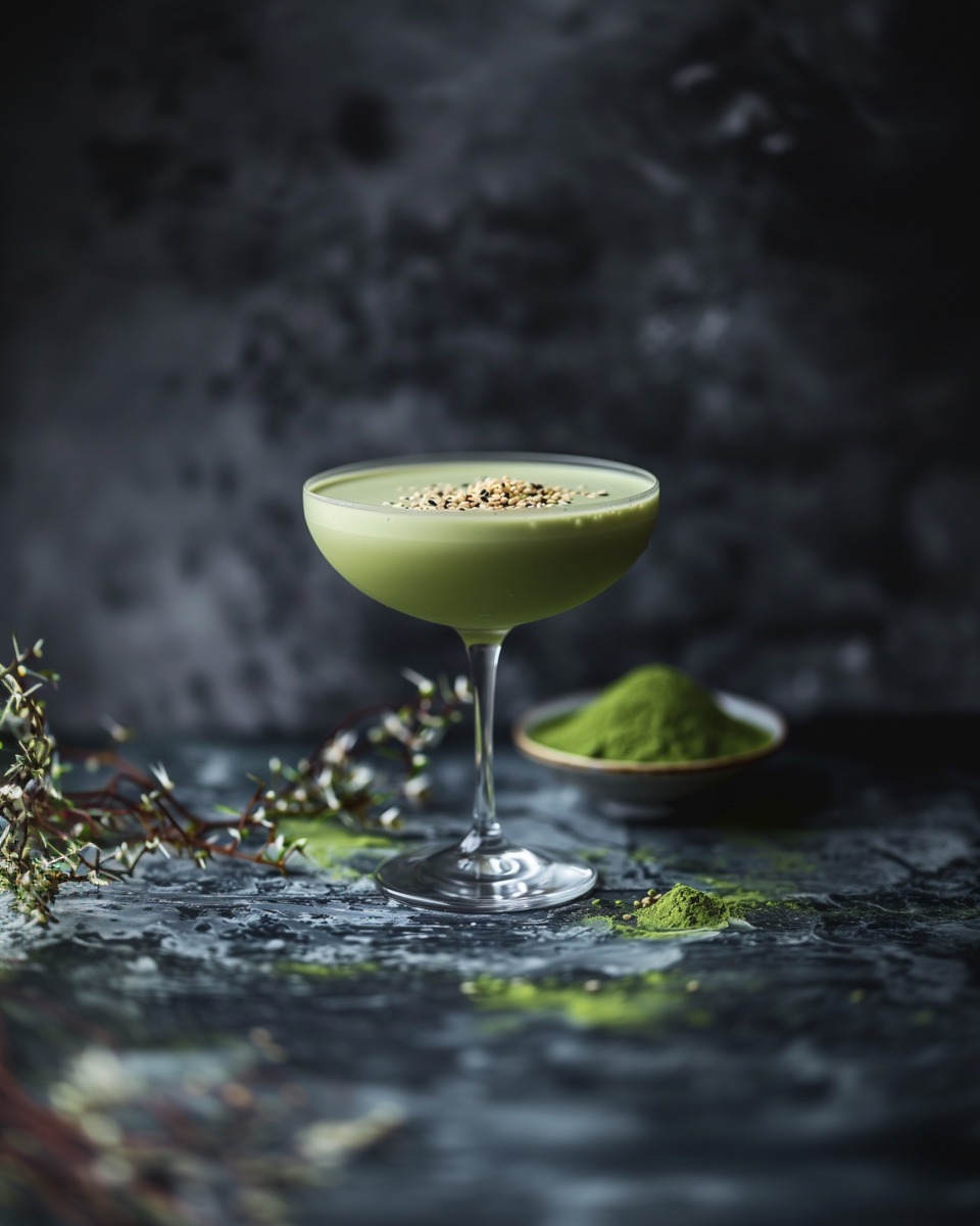 Sesame Matcha Martini cocktail image