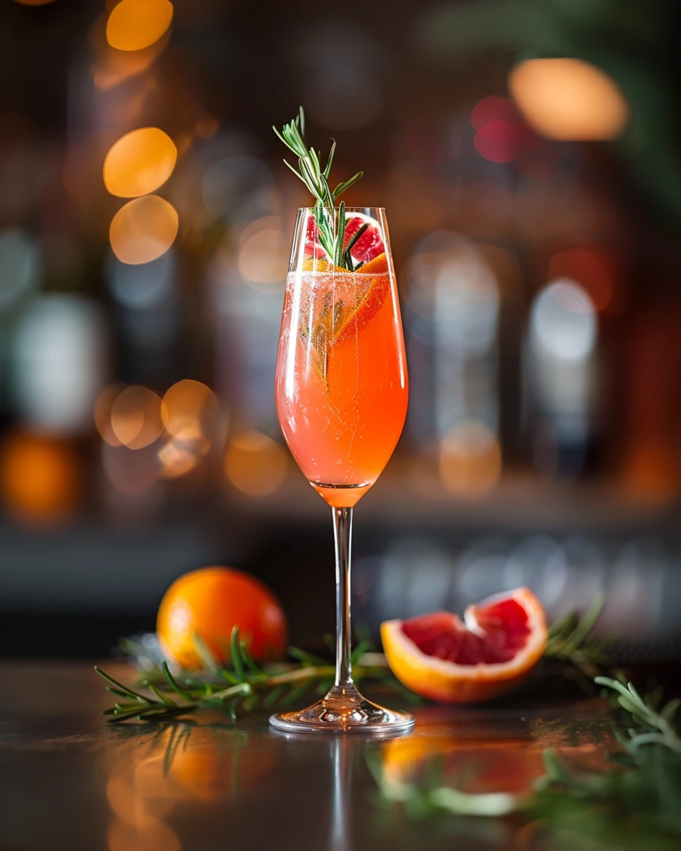 Blood Orange Rosemary Spritz cocktail recipe