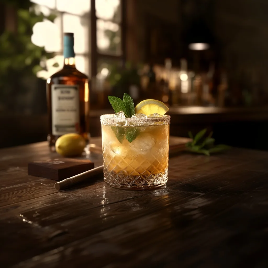 A refreshing bourbon cocktail with citrus and mint.