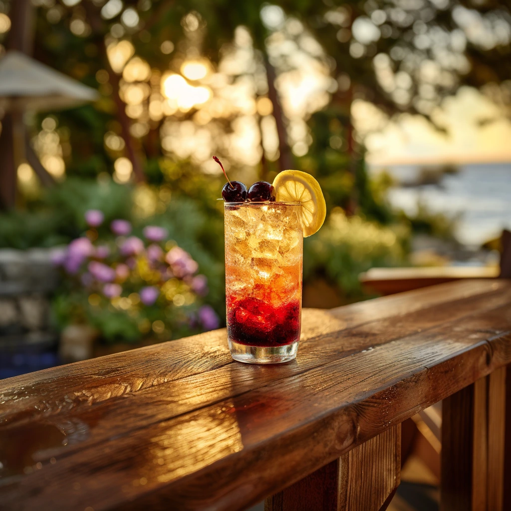 A fruity, citrusy, refreshing cocktail with layered, bold flavours.