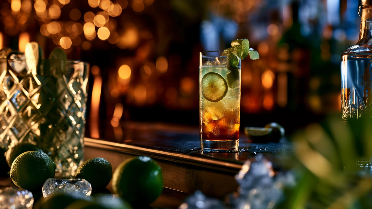 Dark and Stormy Highball cocktail recipe