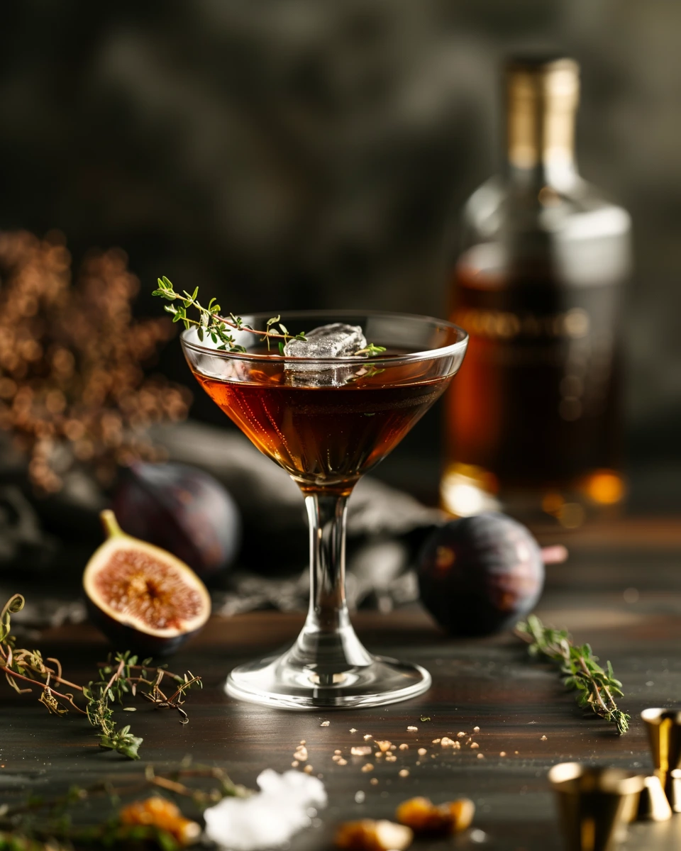Fig Thyme Manhattan cocktail recipe