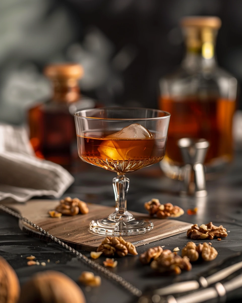 Maple Walnut Manhattan cocktail recipe