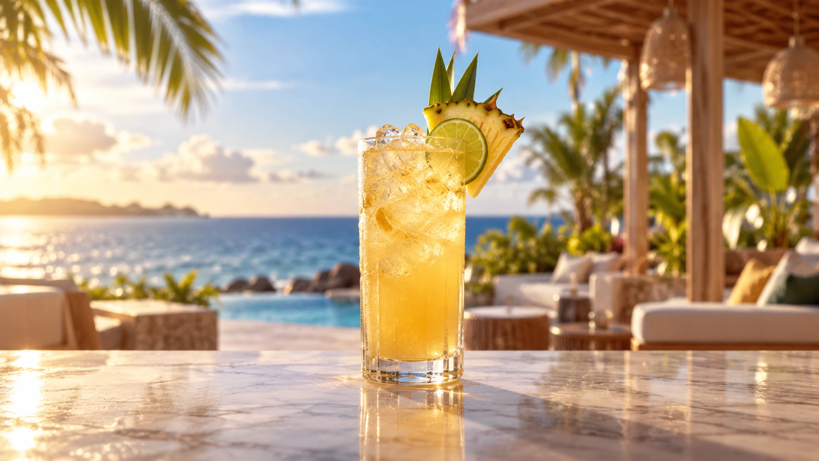 Pineapple Ginger Fizz cocktail recipe
