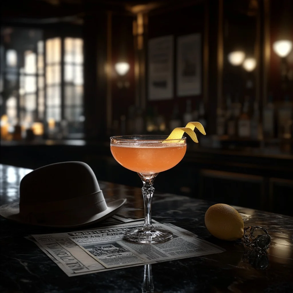 A rye whiskey cocktail with citrus and grenadine.